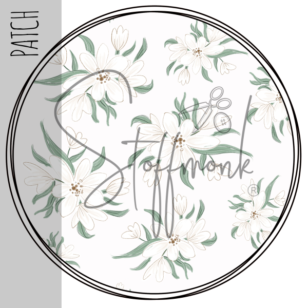 Patch / Aufnäher  - Aquarell Blumen 132 - Größe wählbar -