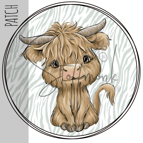 Patch / Aufnäher  - Aquarell Baby Rind - Größe wählbar -