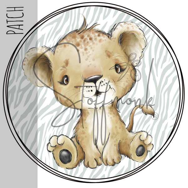 Patch / Aufnäher  - Aquarell Baby Löwe - Größe wählbar -