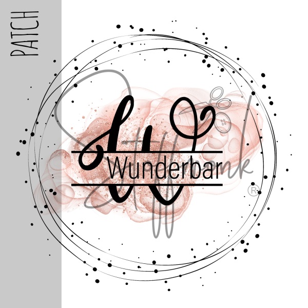 Patch / Aufnäher  - Wunderbar Rose Kreis - Größe wählbar -