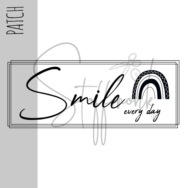 Patch / Aufnäher  - Smile every day (Regenbogen) - Größe wählbar -