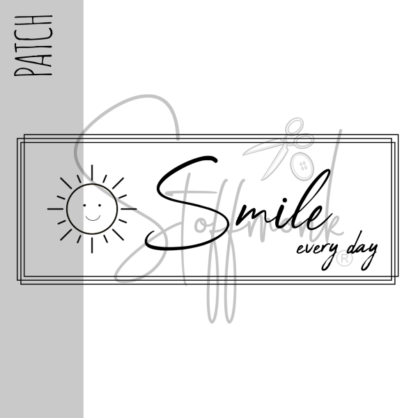 Patch / Aufnäher  - Smile every day (Sonne) - Größe wählbar -