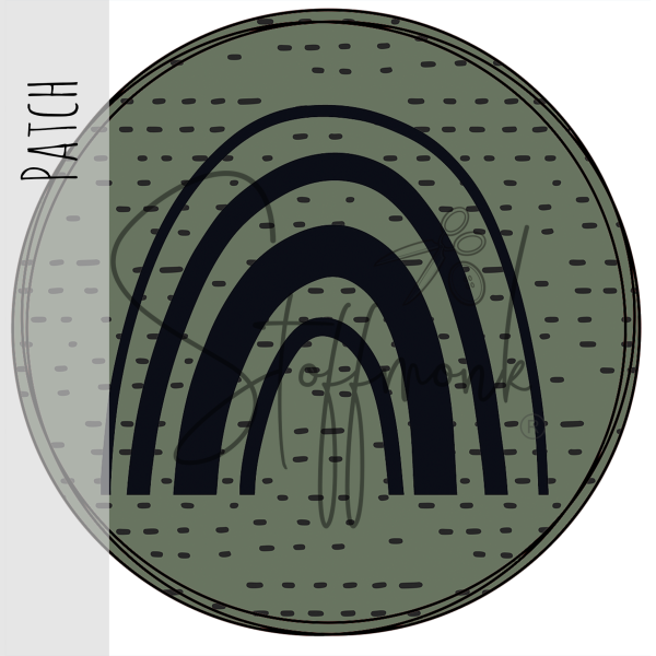Patch / Aufnäher  - Regenbogen - Armygrün