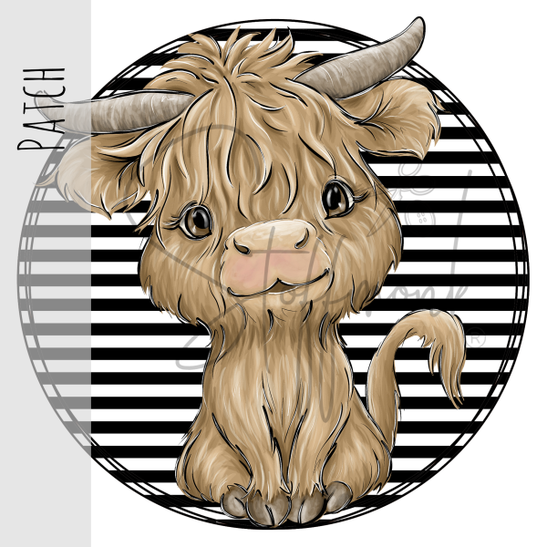 Patch / Aufnäher  - Streifen schwarz weiß - Kuh