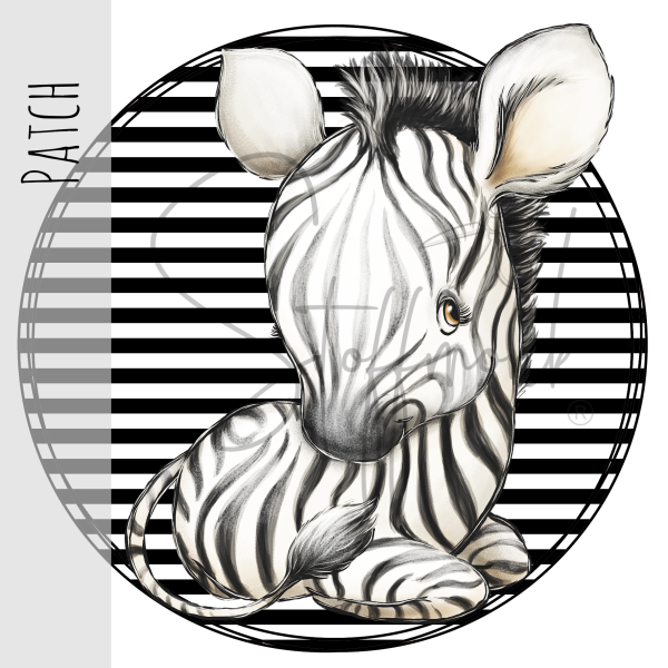 Patch / Aufnäher  - Streifen schwarz weiß - Zebra