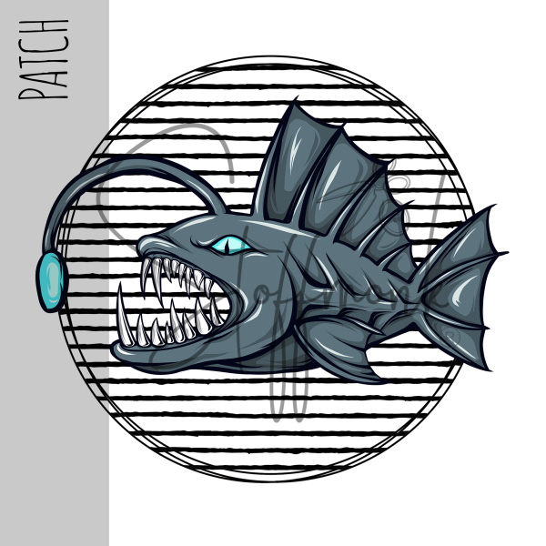 Patch / Aufnäher  - Fisch - Streifen