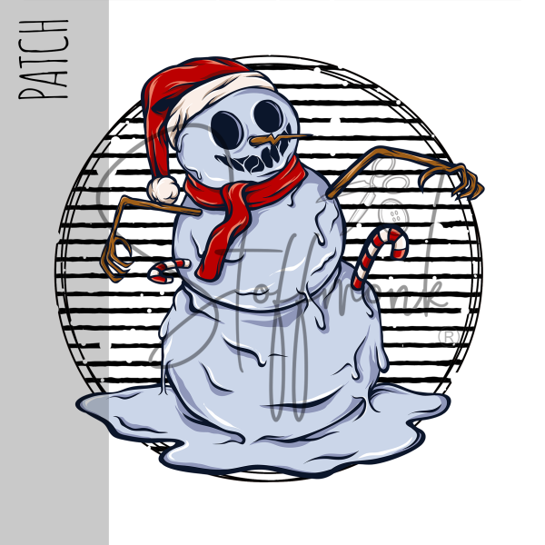 Patch / Aufnäher  - Schneemann - Streifen