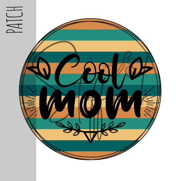Patch / Aufnäher  - Cool Mom - Blockstreifen