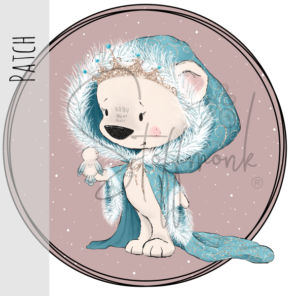 Patch / Aufnäher  - Winterqueen - Rosa Hintergrund