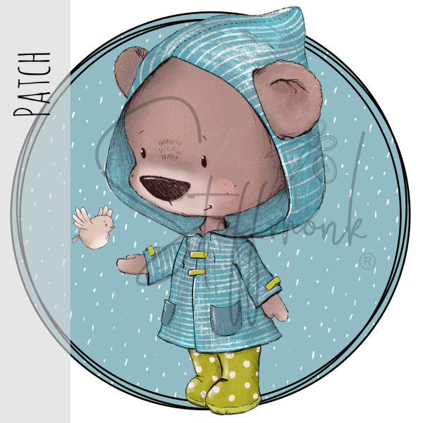 Patch / Aufnäher  - Regenbär - BLAU