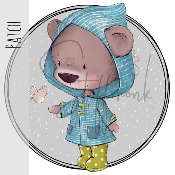 Patch / Aufnäher  - Regenbär - GRAU