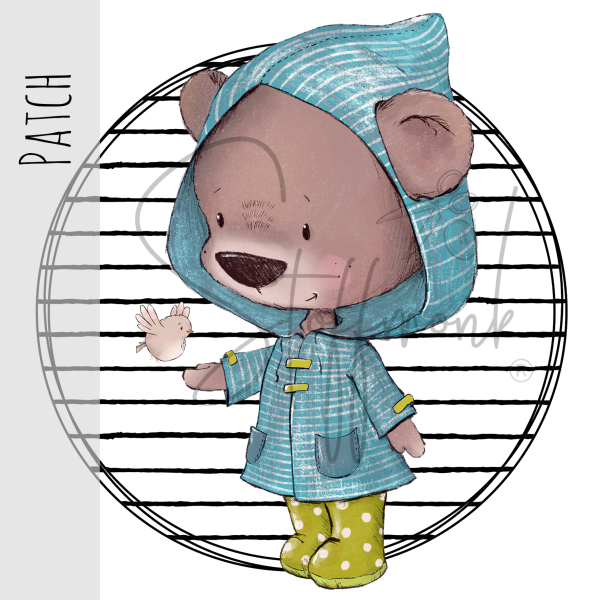 Patch / Aufnäher  - Regenbär - kleine Streifen