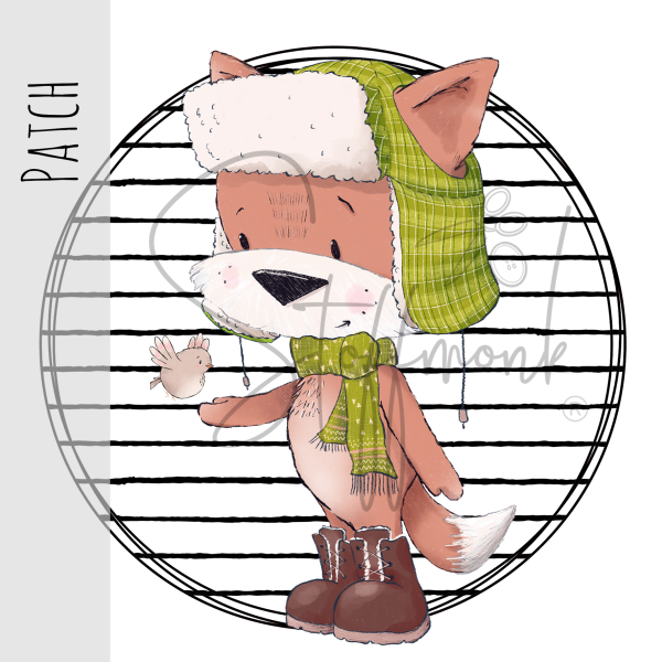 Patch / Aufnäher  - Fuchs stehend - kleine Streifen