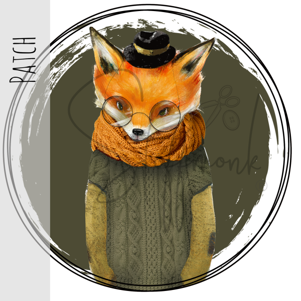 Patch / Aufnäher  - Winter FOX - Armygrün dunkel