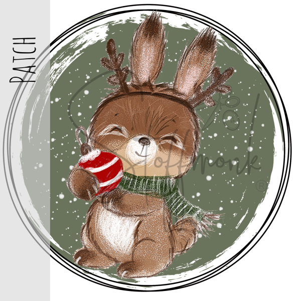 Patch / Aufnäher  - Winterhasi ARMYGRÜN