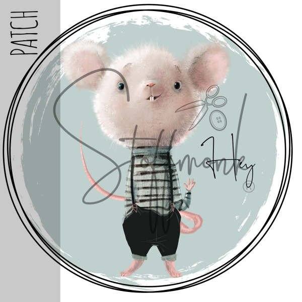 Patch / Aufnäher  - Maus Hey
