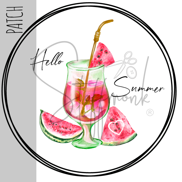 Patch / Aufnäher - Melonen Cocktail - Größe wählbar -
