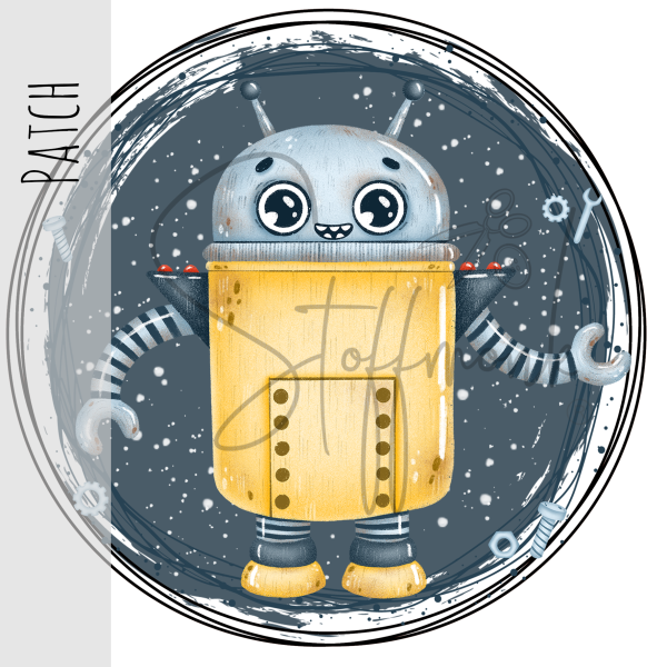 Patch / Aufnäher  - Roboter 2 - Dunkles Petrol