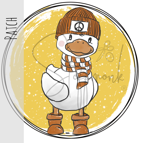 Patch / Aufnäher  - "Winterblümchen" - stehend -  Gelb