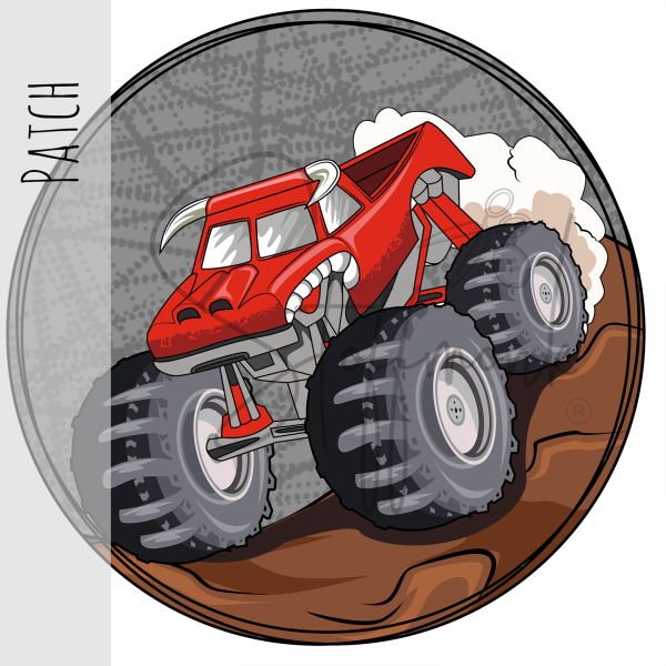 Patch / Aufnäher  - Monstertruck Hörner - Rot