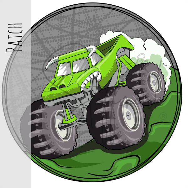 Patch / Aufnäher  - Monstertruck Hörner - Grün