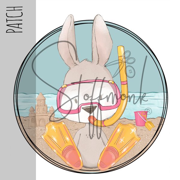 Patch / Aufnäher  -  "Taucher Hase"