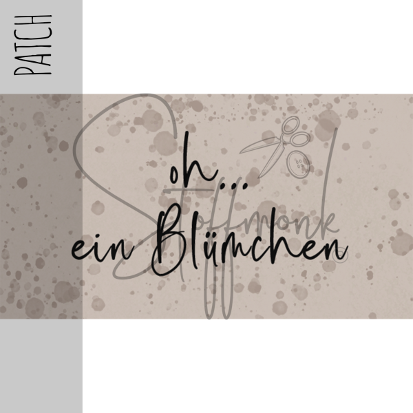 Patch / Aufnäher  - "ohh... ein Blümchen" beige