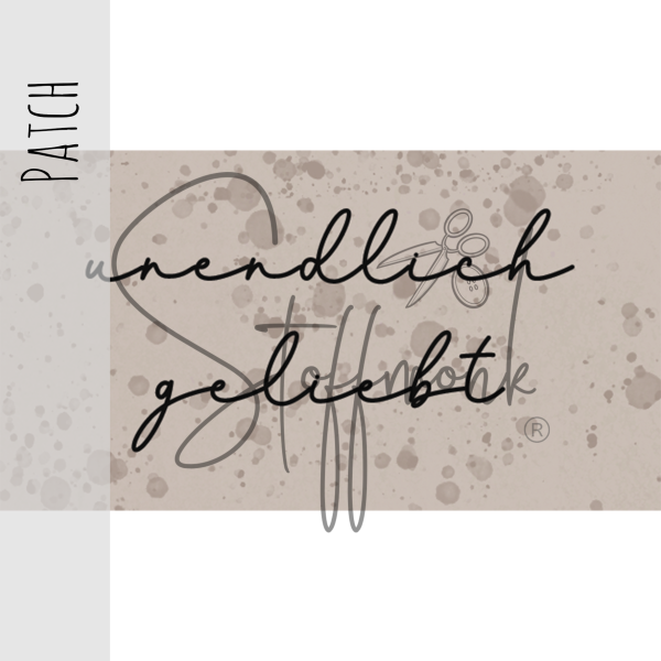Patch / Aufnäher  - "unendlich geliebt" - Taupe hell