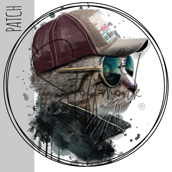 Patch / Aufnäher  - "Katze mit Cap" - Farbig