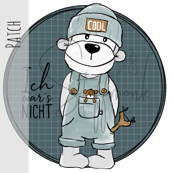 Patch / Aufnäher  - "Ich war´s nicht" - Karo dunkles Petrol - XaXelu Design