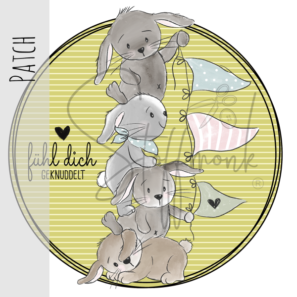 Patch / Aufnäher  - "Hasenbande" - Kiwi