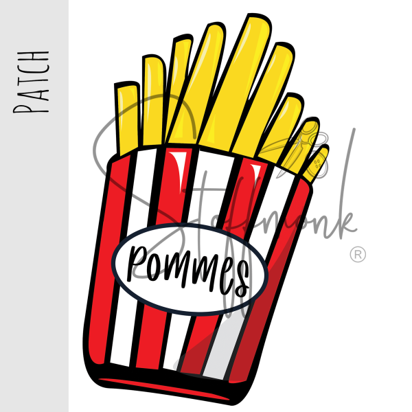 Patch / Aufnäher  - Pommes - Hochkant