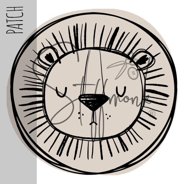 Patch / Aufnäher  - "Löwe" - Button Creme