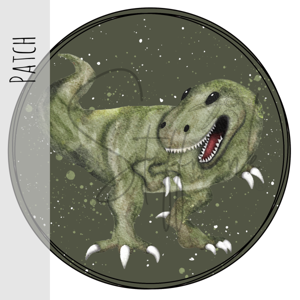 Patch / Aufnäher  - Dino Army rund
