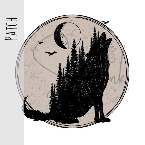 Patch / Aufnäher  - Moonlight Wolf