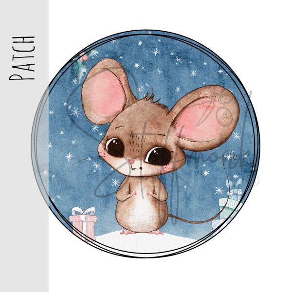 Patch / Aufnäher  - Winter Maus