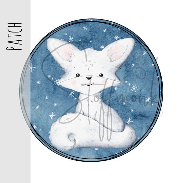 Patch / Aufnäher  - Winter Fuchs weiß