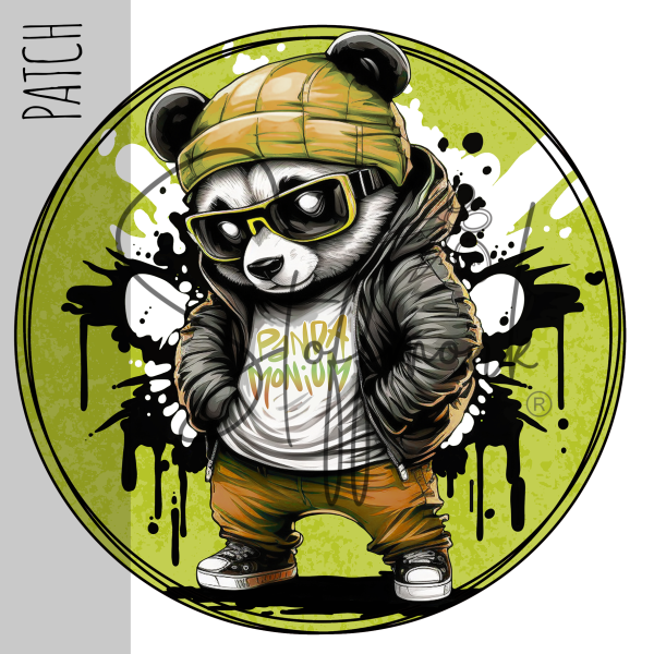 Patch / Aufnäher  - Panda Fred - Grün