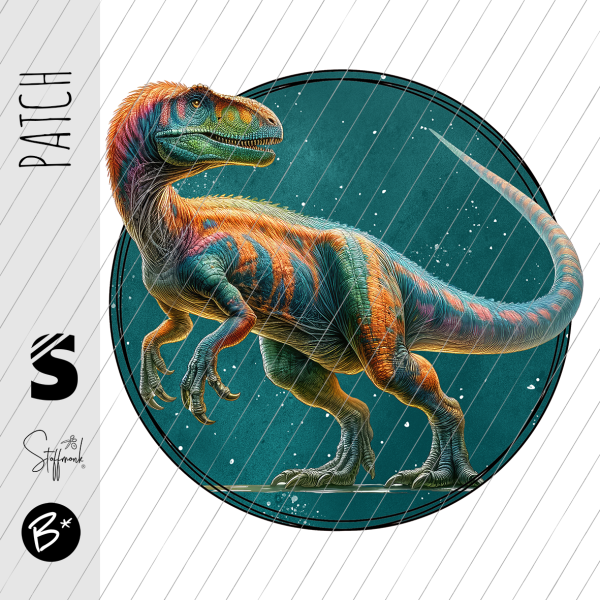 Patch / Aufnäher  - Raptor bunt - Button