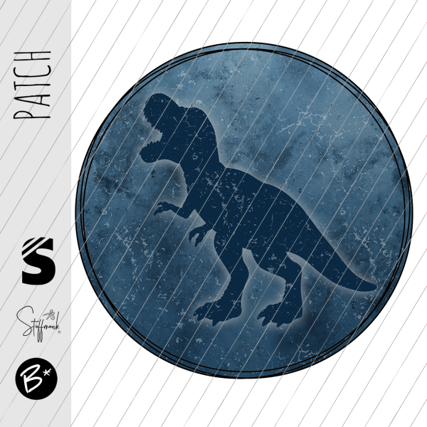 Patch / Aufnäher  - T-Rex #dunkelblau - Button
