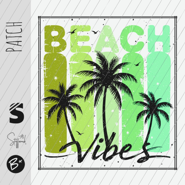 Patch / Aufnäher  - Beach Vibes #grün Töne - Rechteck