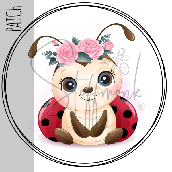 Patch / Aufnäher  - Marienkäfer niedlich - Größe wählbar -