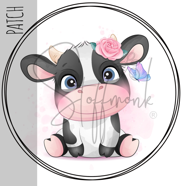 Patch / Aufnäher  - Kuh niedlich - Größe wählbar -