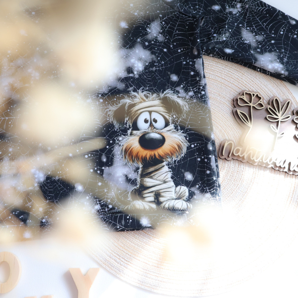 Bügelbild - H9 - " Hund Mumie sitzend "