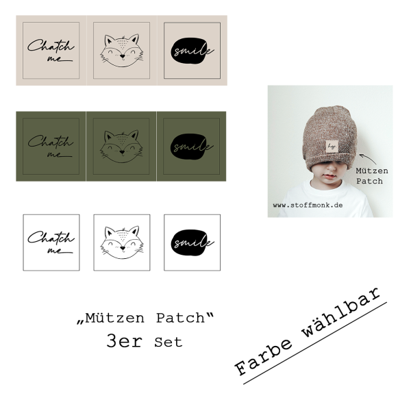 Mützen Patch - 3er-Set - FARBE WÄHLBAR - Serie 2