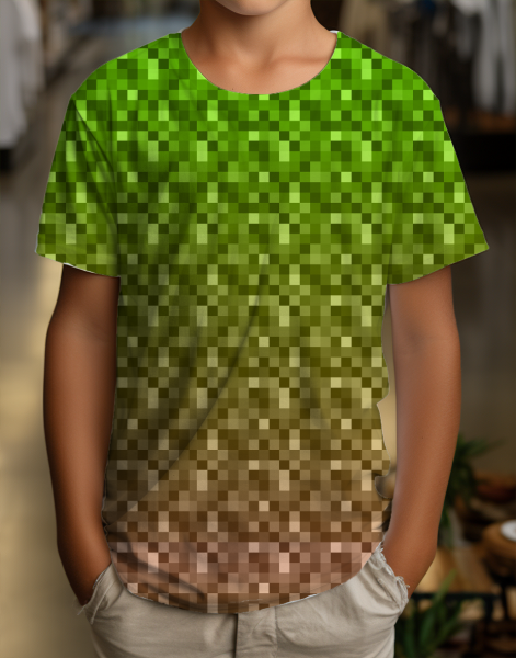 Pixel #grün/braun - Bio JERSEY
