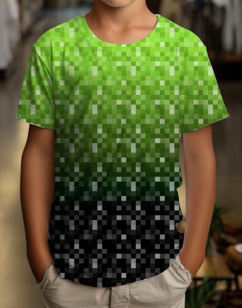 Pixel #schwarz/grün - Bio JERSEY
