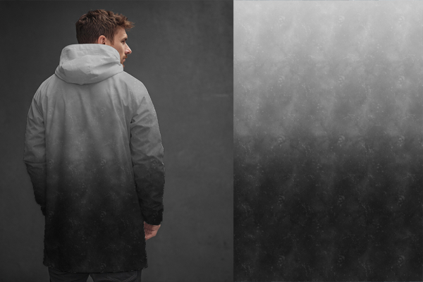 VB - Ep " Panel Grunge #hellgrau/dunkelgrau "  ca. Höhe 1 Meter - SOFTSHELL