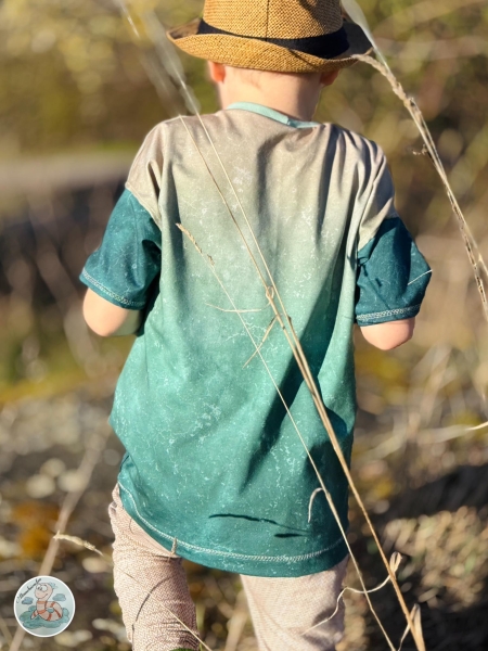 KOMBI Panel - " BEIGE/PETROL " -  Jersey - Höhe ca. 0,8 Meter