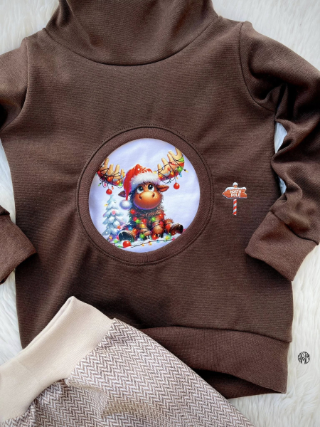 Bügelbild -  " ab zum Nordpol... Kuh "